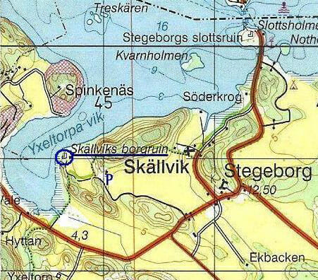 Karta över Skällvik och Stegeborg